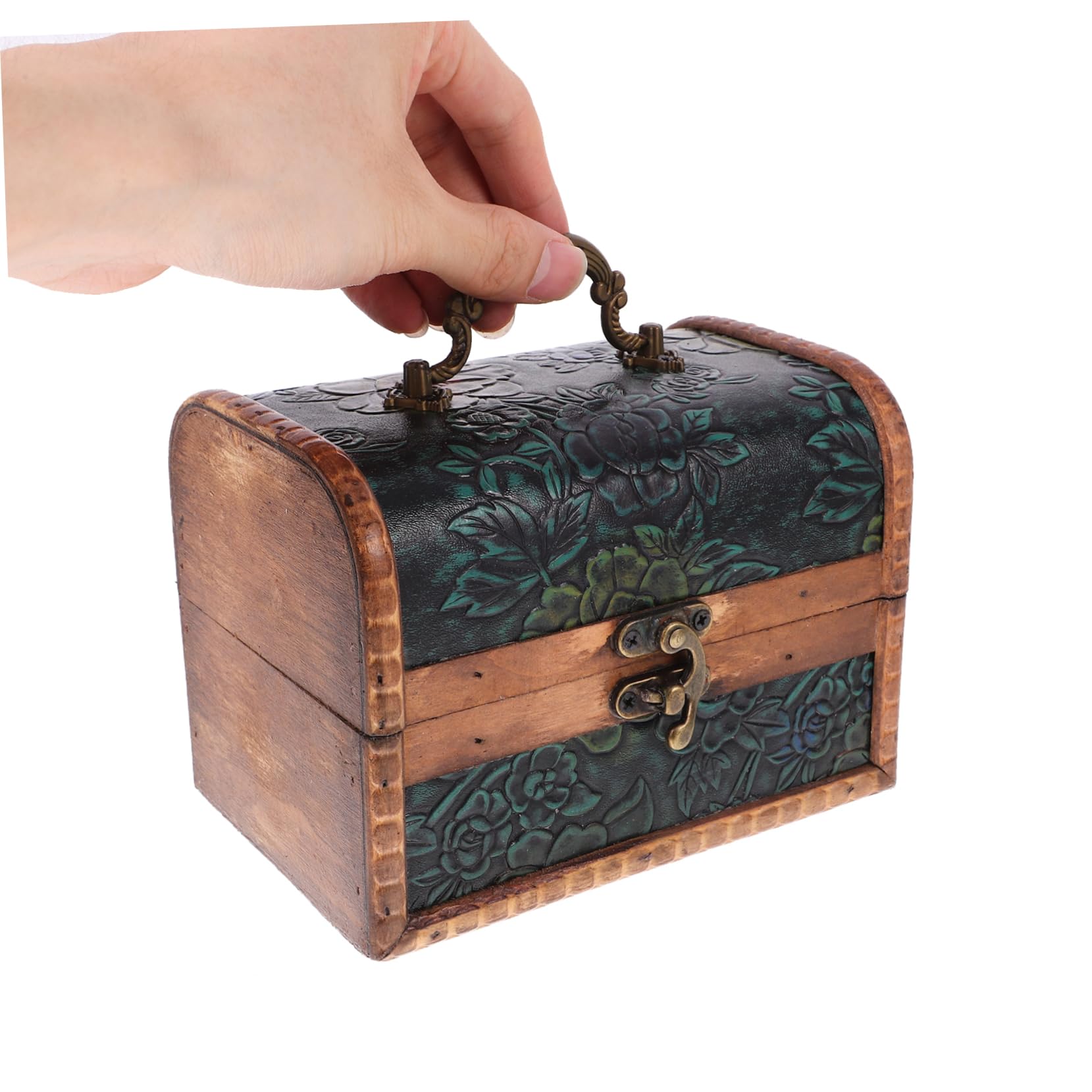 Caja de baratija Retro, Caja de Almacenamiento de joyería, Caja de Almacenamiento de joyería, Cofre del Tesoro Vintage para Recuerdos