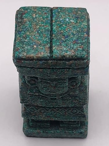 Miniatura 8 de 2.3" Malaquita Verde Piedra de tierra Maya Azteca Dios del agua Figura hecha a mano de Chalchihuitlicue Teotihuacan decoración México mitología