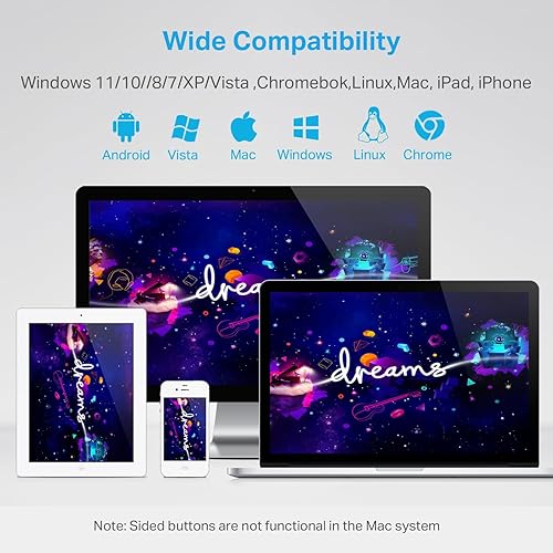 Miniatura 7 de E-YOOSO Ratón inalámbrico Bluetooth grande, 3 modos Bluetooth 5.0 y 3.0, mouse grande X-31 para manos grandes, 5 niveles 4800 DPI, mouse de