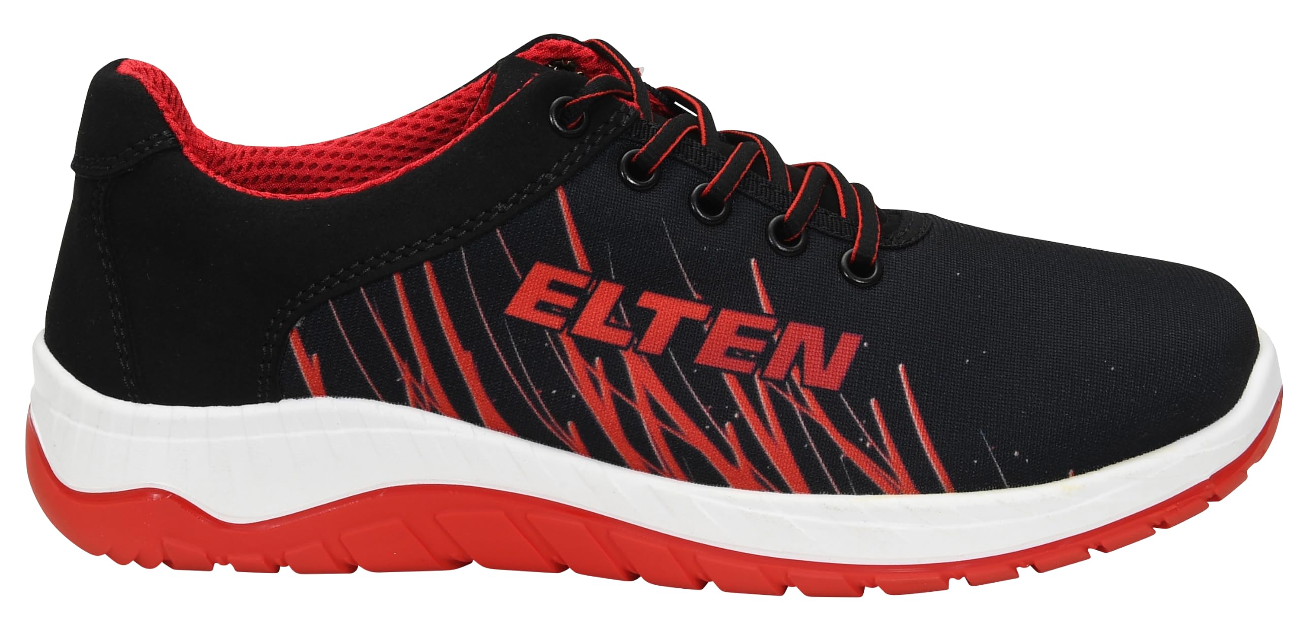 ELTEN Lana Black-red Low ESD O1 | Berufsschuhe für Damen & Herren, ohne Schutzkappe, leicht, atmungsaktiv