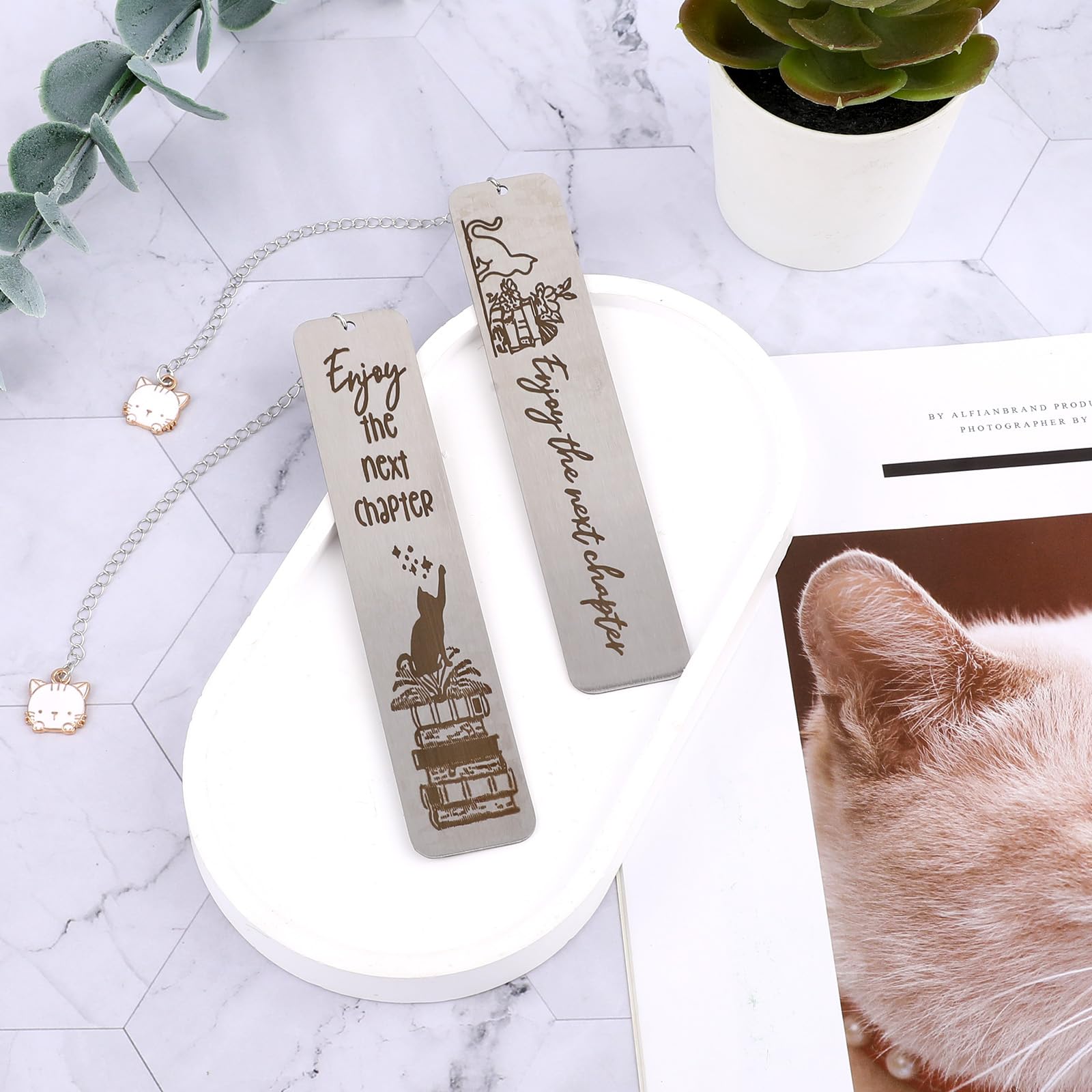 Regalos Para Amantes Gatos Marcadores De Libros,Marcadores Metal Para Gatos Para Mujeres Marcador De Libros
