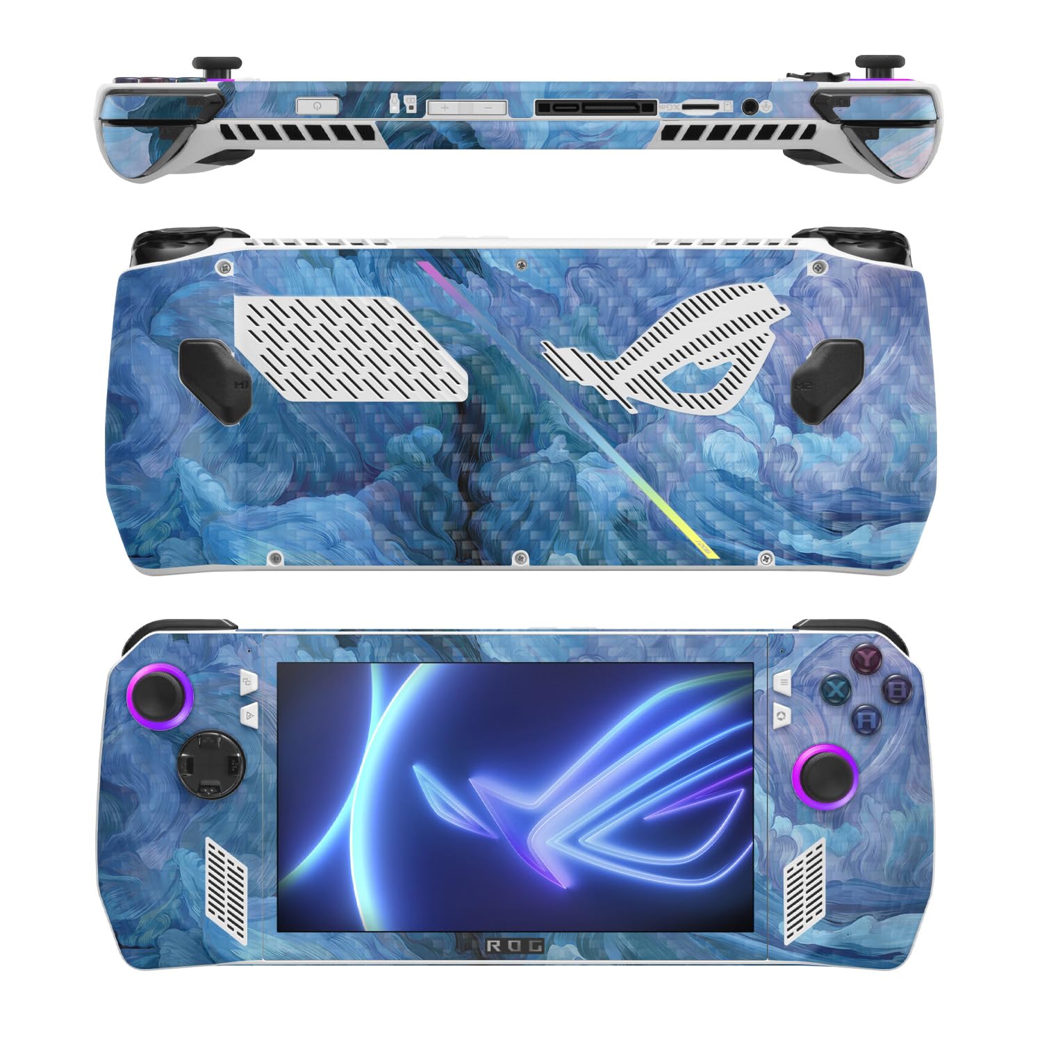 MightySkins Carbon Fiber Skin Compatible with Asus ROG Ally - Typhoon | Protective, Durable Textured Carbon Fiber Finish | Easy to Apply, Remove, and Change Styles