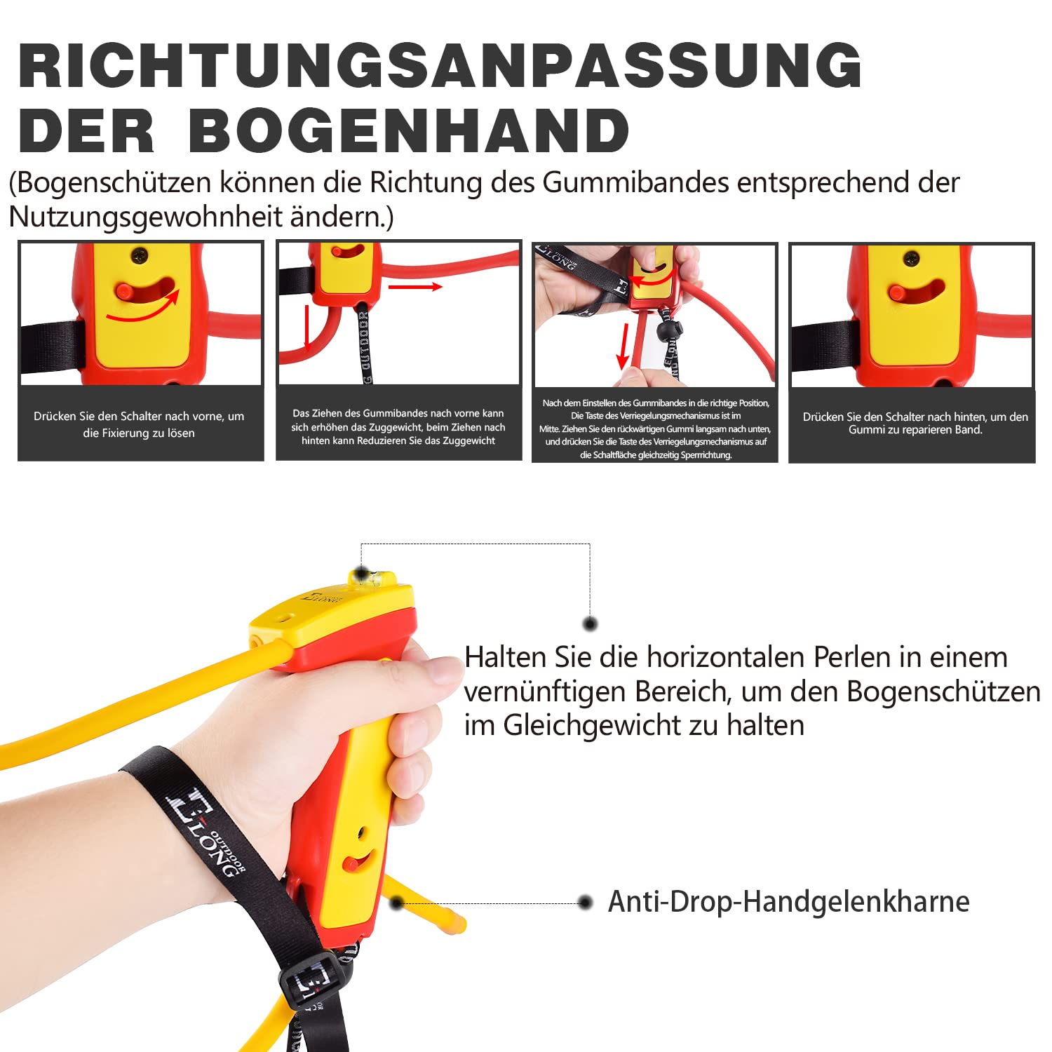 Elong Bogenschießen Bogentrainer Draw Trainingshilfe Gerät Stärke Stretch Band Exerciser Für Recurvebogen Compoundschießen Kinder Erwachsene Anfänger Experten