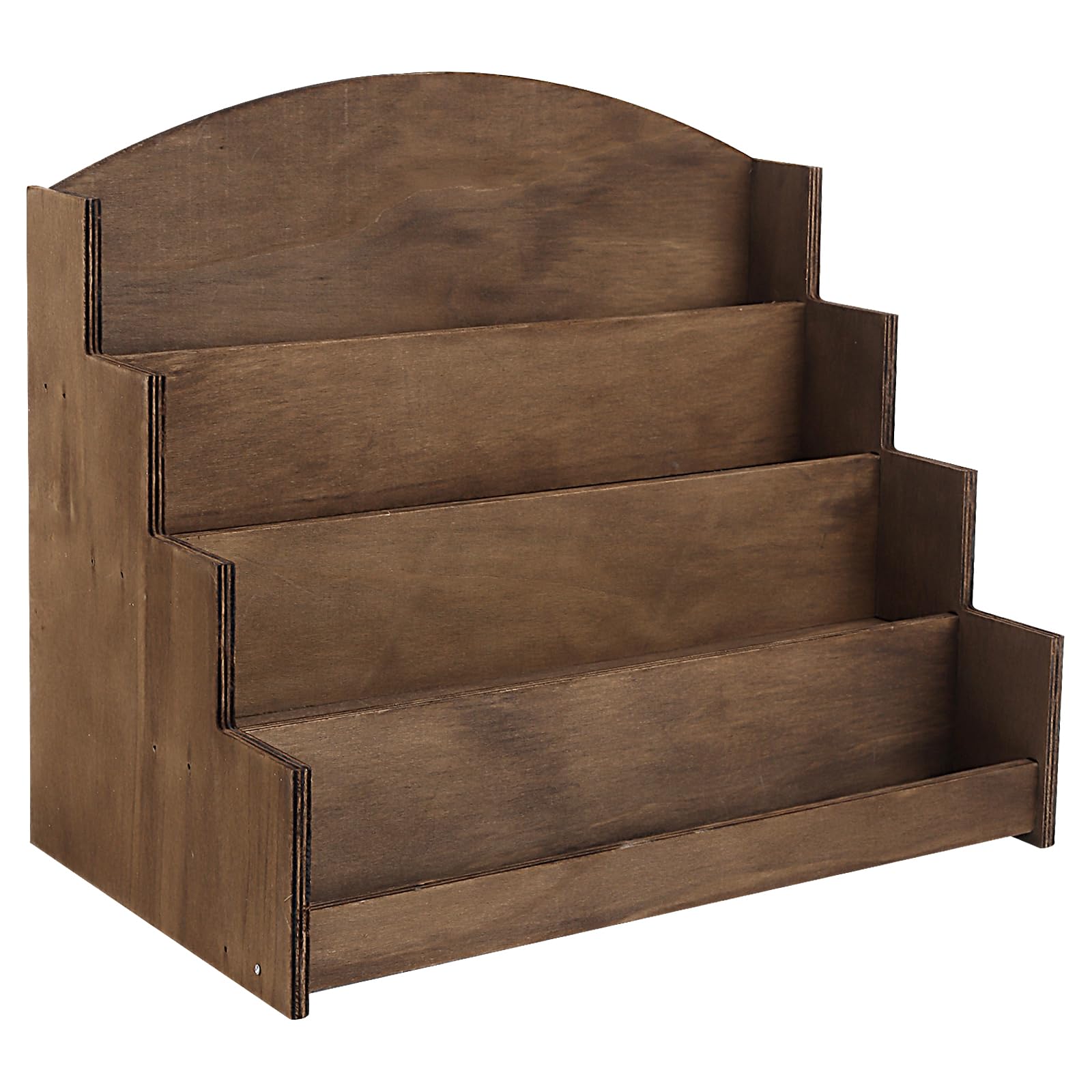 Kartenständer Holz mit 4 Etagen, Holz Kartenständer Postkartenständer, Braun Mehrstufiger Postkartenhalter Präsentationsständer für Postkarten, Grußkarten, 41,5 x 26,2 x 36,5cm
