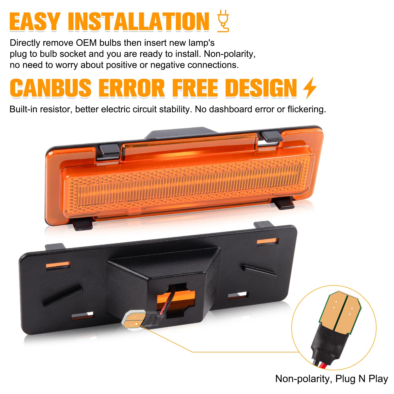 Front LED Side Marker Lights For Che-vy Camaro (1982-1992) LT, RS - Foto 8