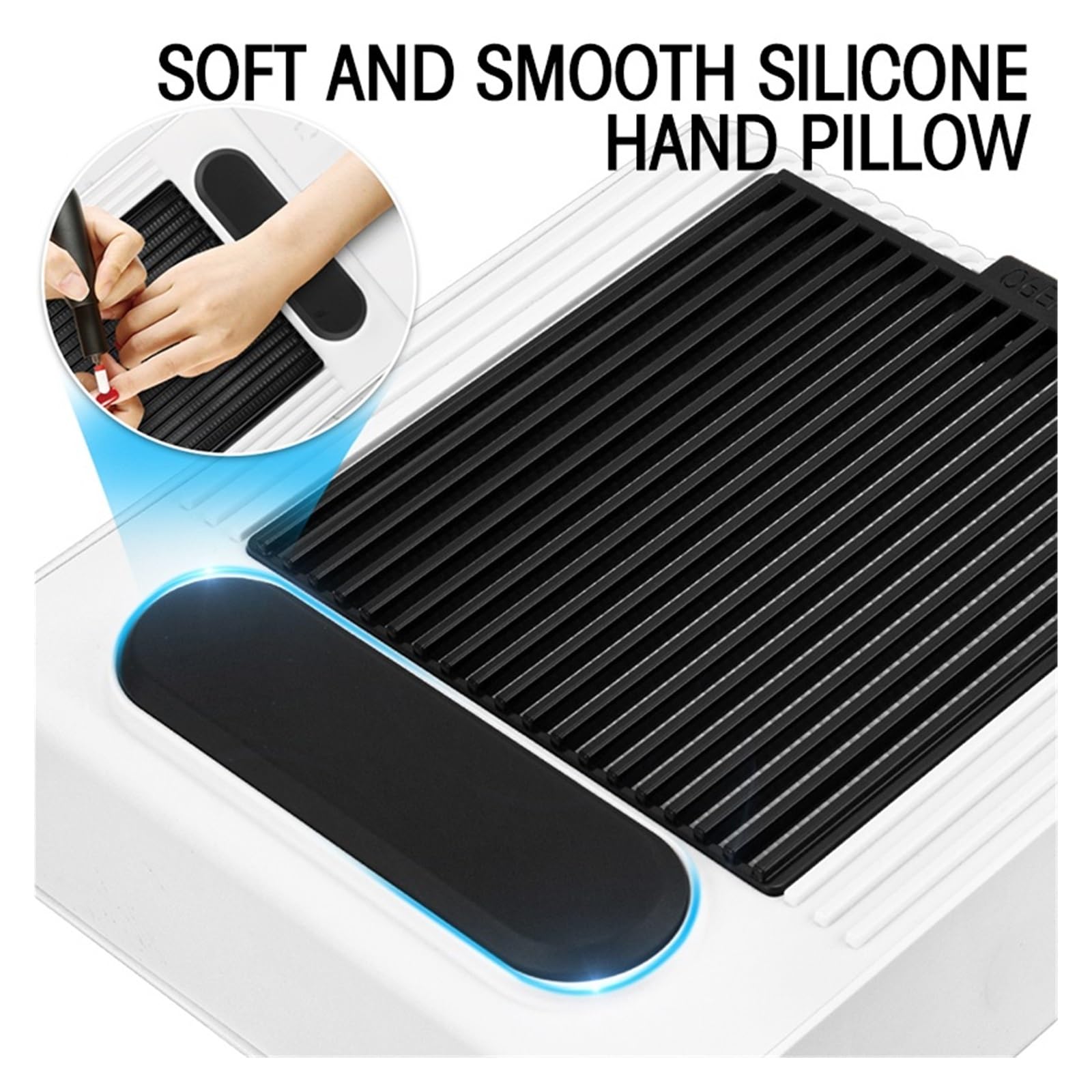Aspiratore Unghie, Aspirapolvere for polvere for unghie regolabile con velocità del da 80 W con filtro riciclabile for macchina for manicure Forte la(80W White)