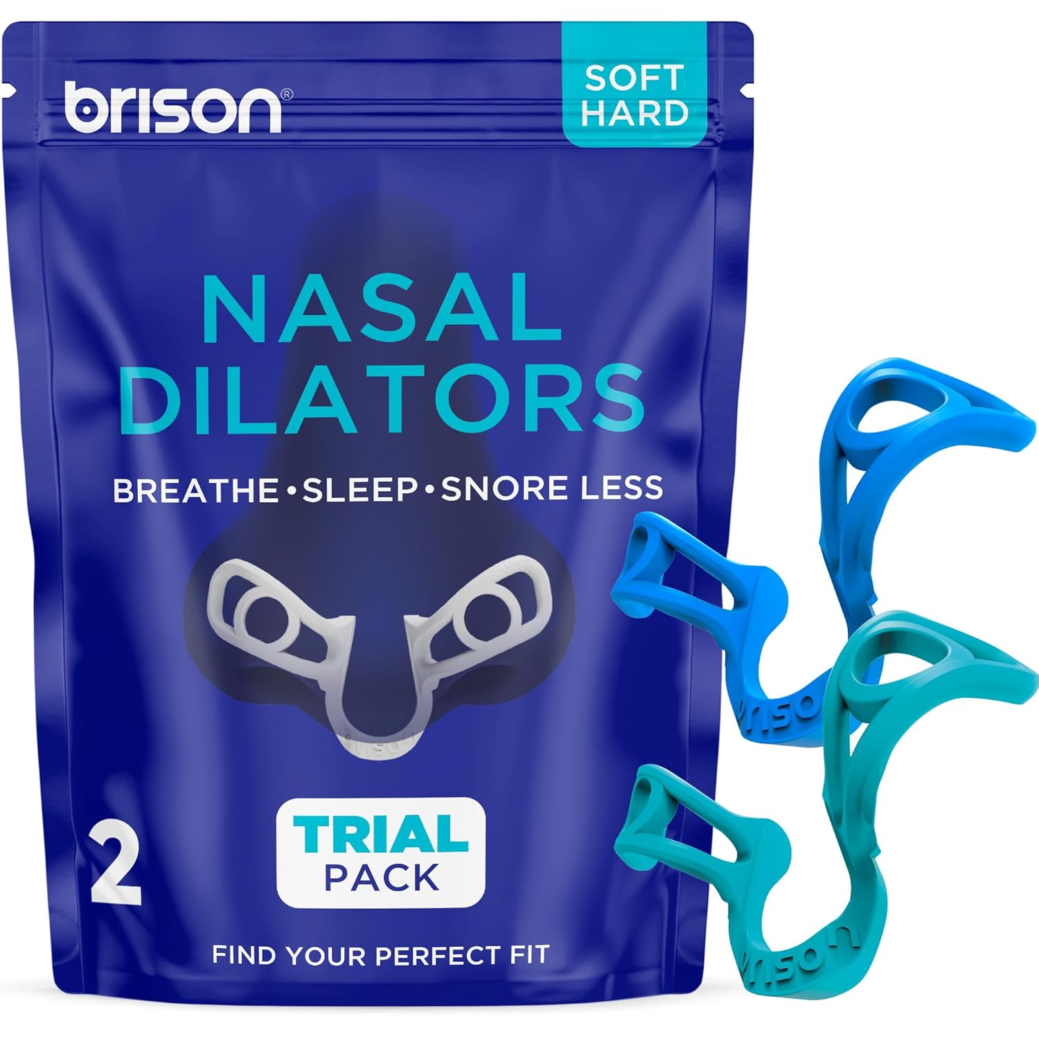 Brison Nasal Dilators for Breathing and Sleeping - 2 Pack Anti Snoring Nose Vents Opener for Better Breathing