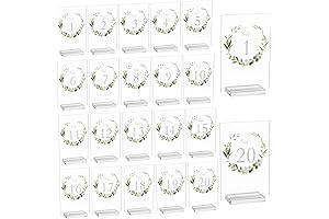 Numeros para mesas de fiestas: Dicunoy 20 Acrylic Wedding Table Numbers with Stands