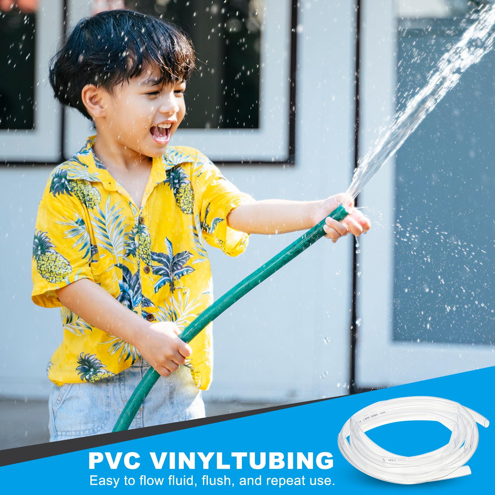 PATIKIL 2Pz Tubo PVC Plastica, 25mm x 30mm x 3 m Tubo Flessibile Trasparente in Vinile con Fascette Stringitubo, Tubi Silicone Gomma Morbido per Acquari Industriali Multiuso in Vinile