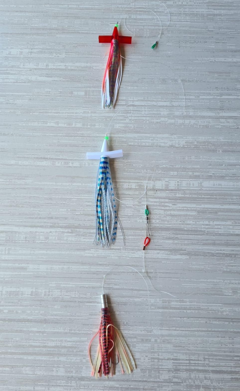 Kit Artigianale Per Pesca a Traina - Doppio Teaser e Octopus Armato - Lenza Completa 2.30 mt circa