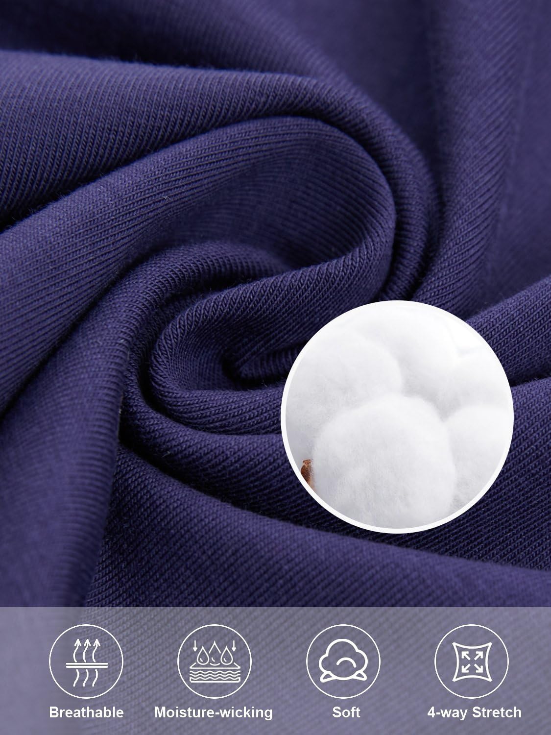 clothin Men’s Cotton Yoga Sweatpants Lounge Pants Open Bottom Athletic Casual Pants with Pockets - Image 4