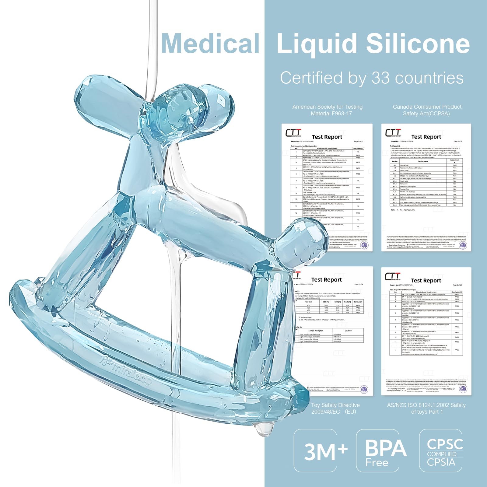 Miraloop Crystal Jelly Baby Teether – Jellydog Teething Relief Toy for Infants 3-6 Months, Silicone Handheld Teething Toy, BPA-Free, Odorless, Prevents Choking, Safe for Babies (Amethyt)