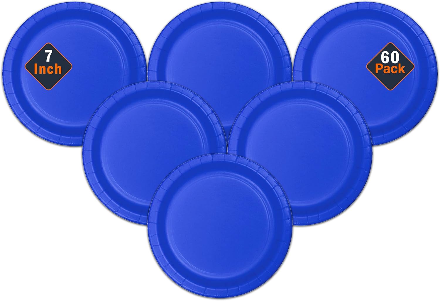 Premium Round Paper Plate Set 60 Pc Bulk Deluxe Disposable Heavy Duty Round Paper