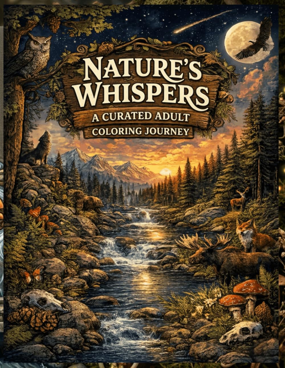 Nature's Whispers a Curated Adult Coloring Journey to Cultivate Calm and Creativity: 70+ Illustrations of Wild Nature and Woodland Creatures to Cultivate Calm and Creativity.