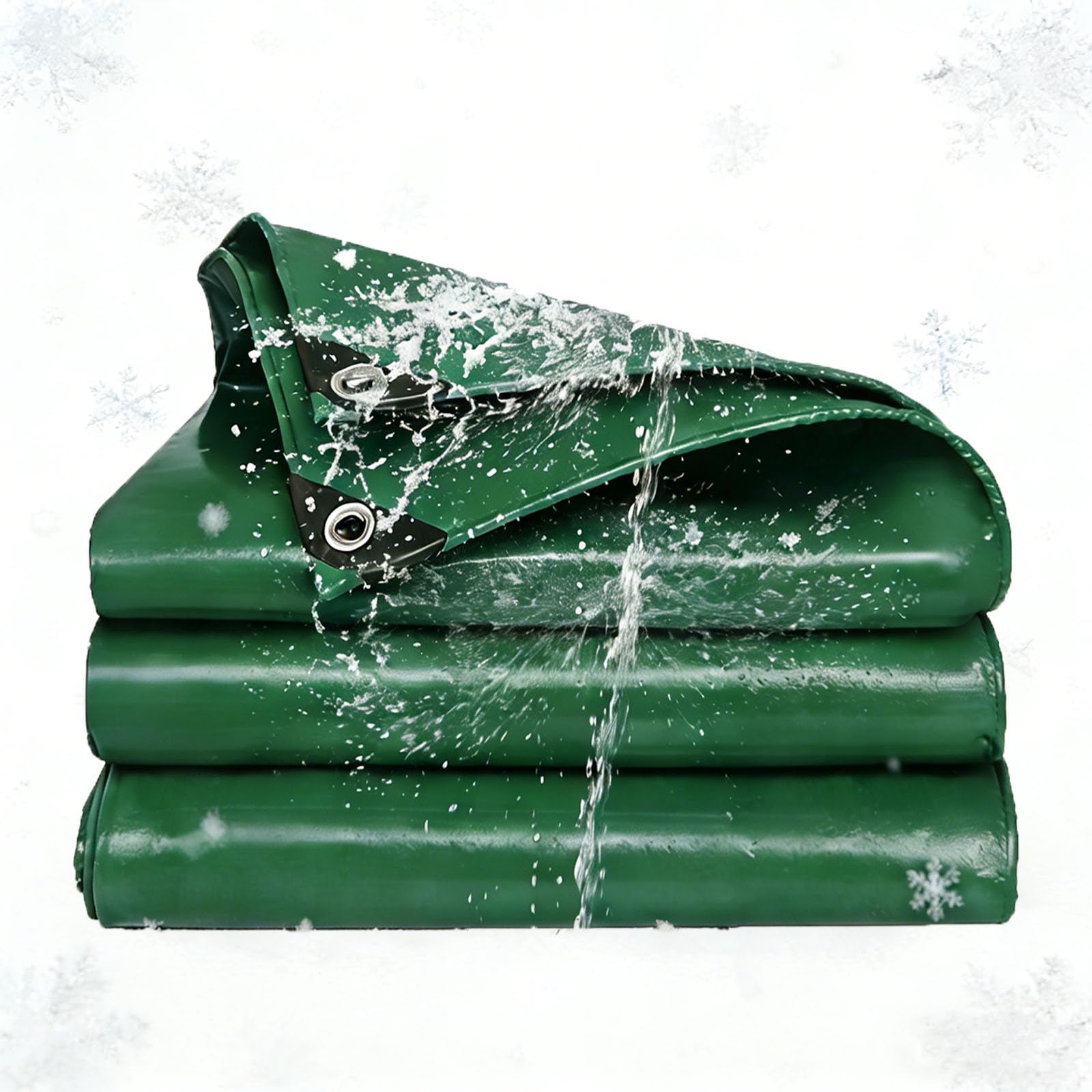 Lona impermeable reforzada contra sol y viento toldo verde 105x160 con cuerda