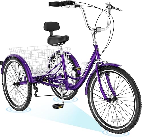 Miniatura 99 de ABORON Triciclo para adultos, bicicleta de 3 ruedas para adultos, triciclo para adultos, llantas de doble pared, triciclo para mujeres y hombres