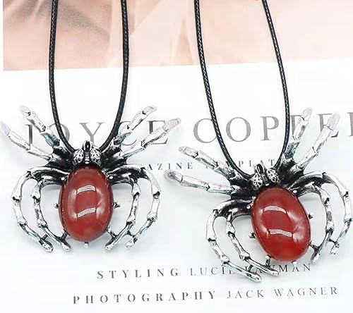 Miniatura 4 de Collar de cristal de cornalina real para mujer, piedras preciosas en bruto y curativas para los chakras, dije con auténtico cristal rojo joya de