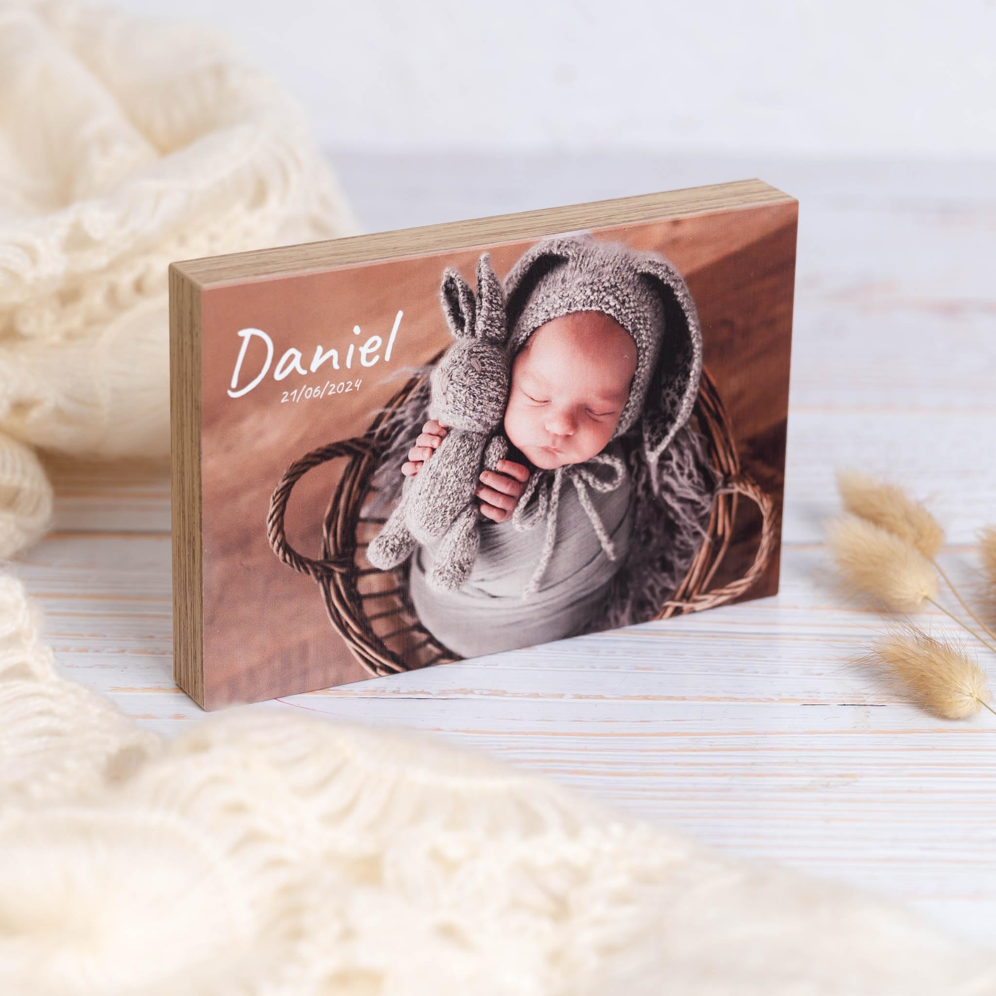 Wanapix | Foto en Bloque de Madera 20x15 | Color Madera Natural | Bloque Personalizado por 1 cara | Ideal como Marco Fotográfico Decorativo | Taco de Madera con Foto Impresa