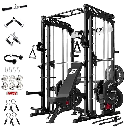 RitFit M1 Pro Smith Machine Package, All-in-One Power Cage with