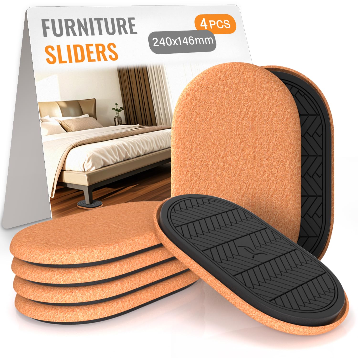 8 Feltrini In Feltro Per Spostare Mobili Pesanti - Protezione Pavimenti - Foto 6