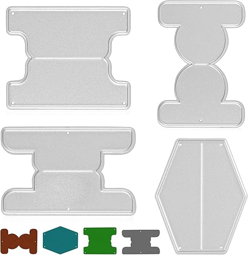 4 troqueles de corte de marcapáginas de metal, acero al carbono, troqueles para manualidades, tarjetas geométricas, suministros para tarjetas,