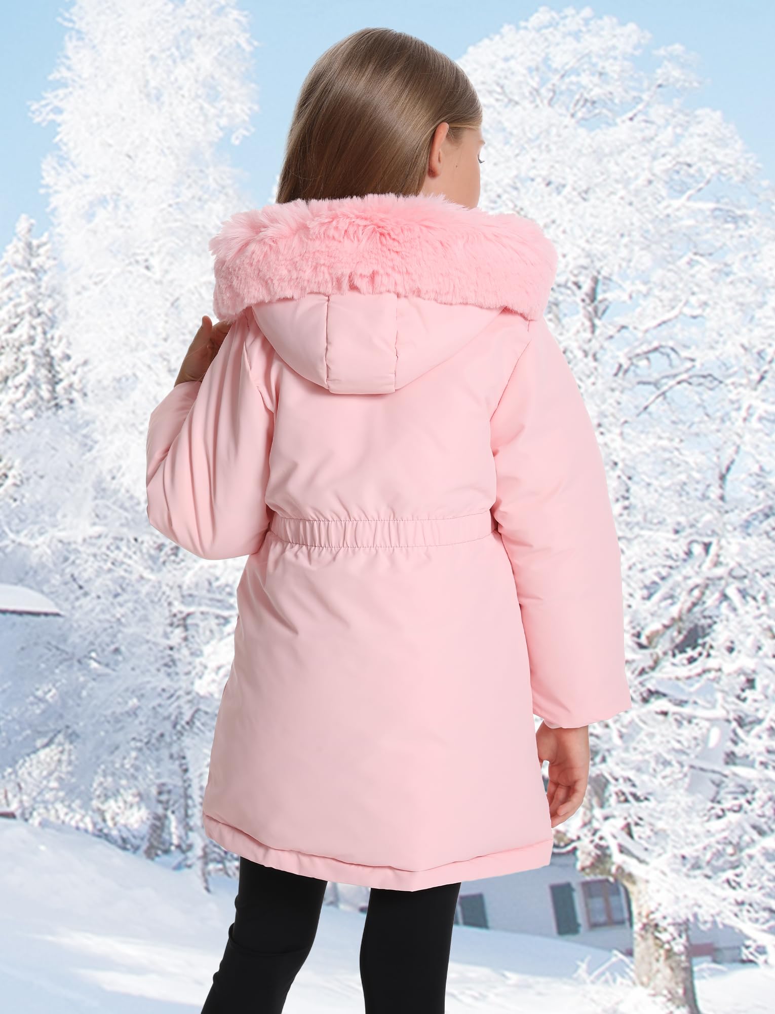 Cappotti Invernali Bambini Ragazze Giacche in Pile Caldo Cappotto Con Cappuccio Antivento Piumino da Neve Spessore 3-11 Anni