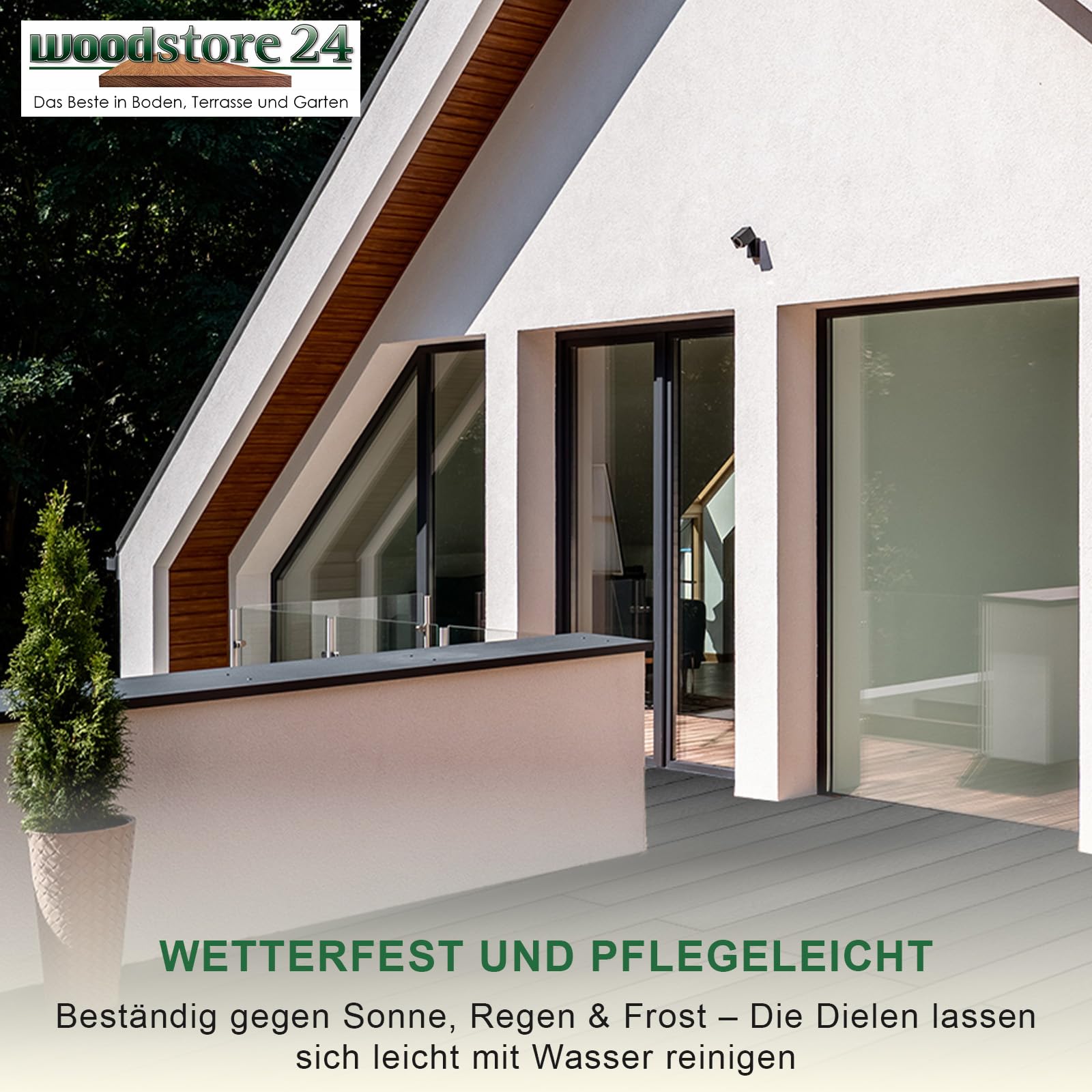 Terrassendielen WPC Diele Komplettset 3D Holzstruktur WoodoMykonos (25 x 145mm, Länge: 2,40m) in anthrazit (Anthrazit, 5 m²)