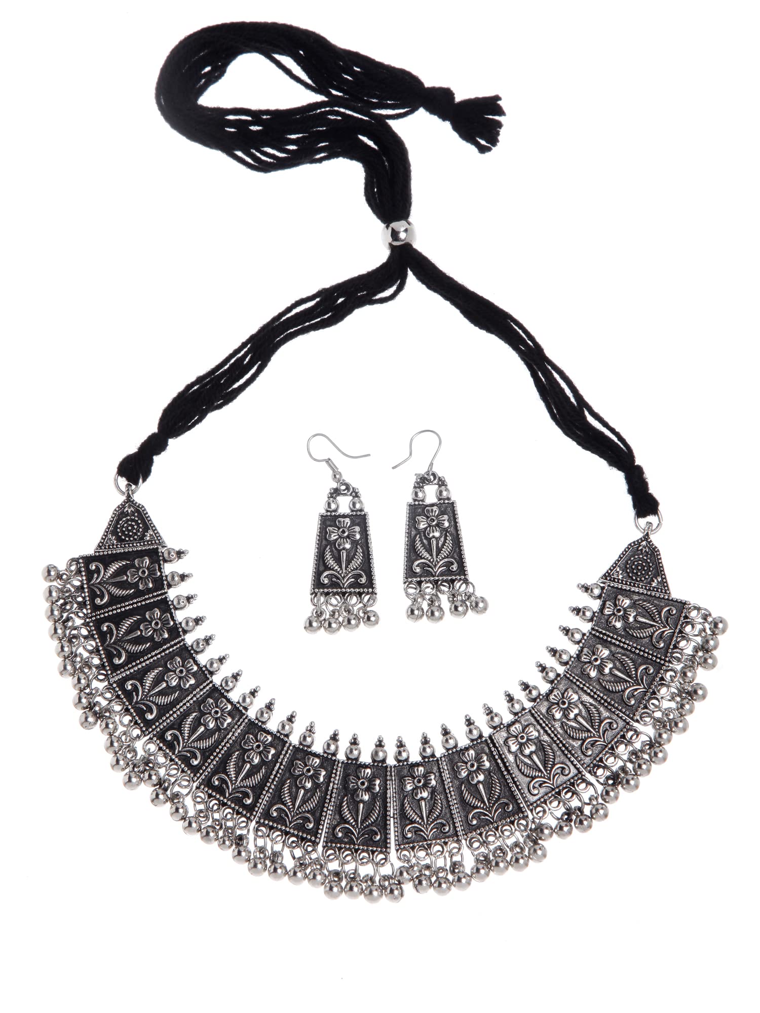 Shining Diva Fashion Latest Stylish Traditional Oxidised Silver Necklace Jewellery Set for Women (13122s) (B0B15H6949) Amazon Price History, Amazon Price Tracker