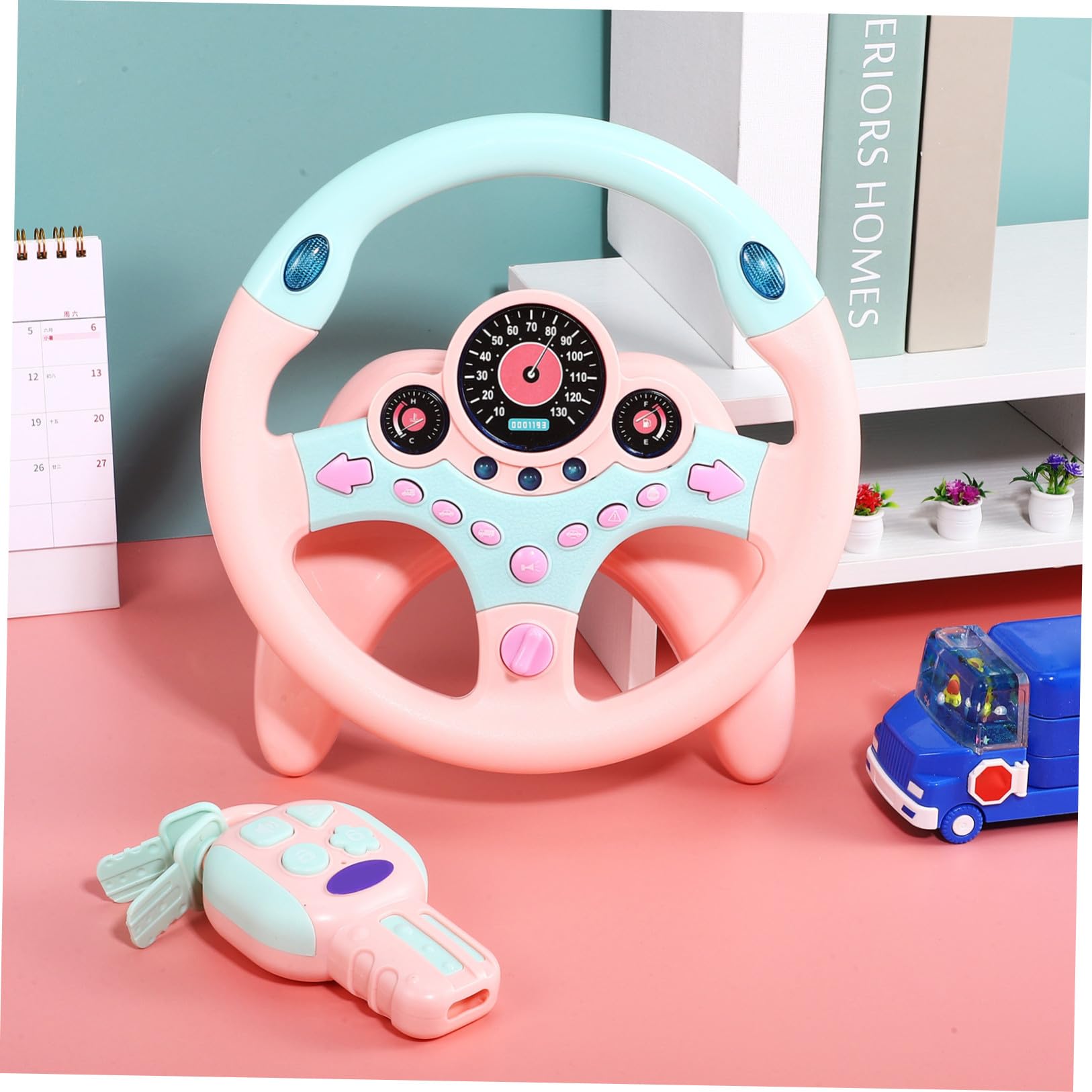 Hohopeti Giocattolo Montessori in Plastica Leggero Design Realistico, Simulatore di Guida Interattivo per Bambini e Toddler, per Gioco Educativo e Sviluppo Motorio