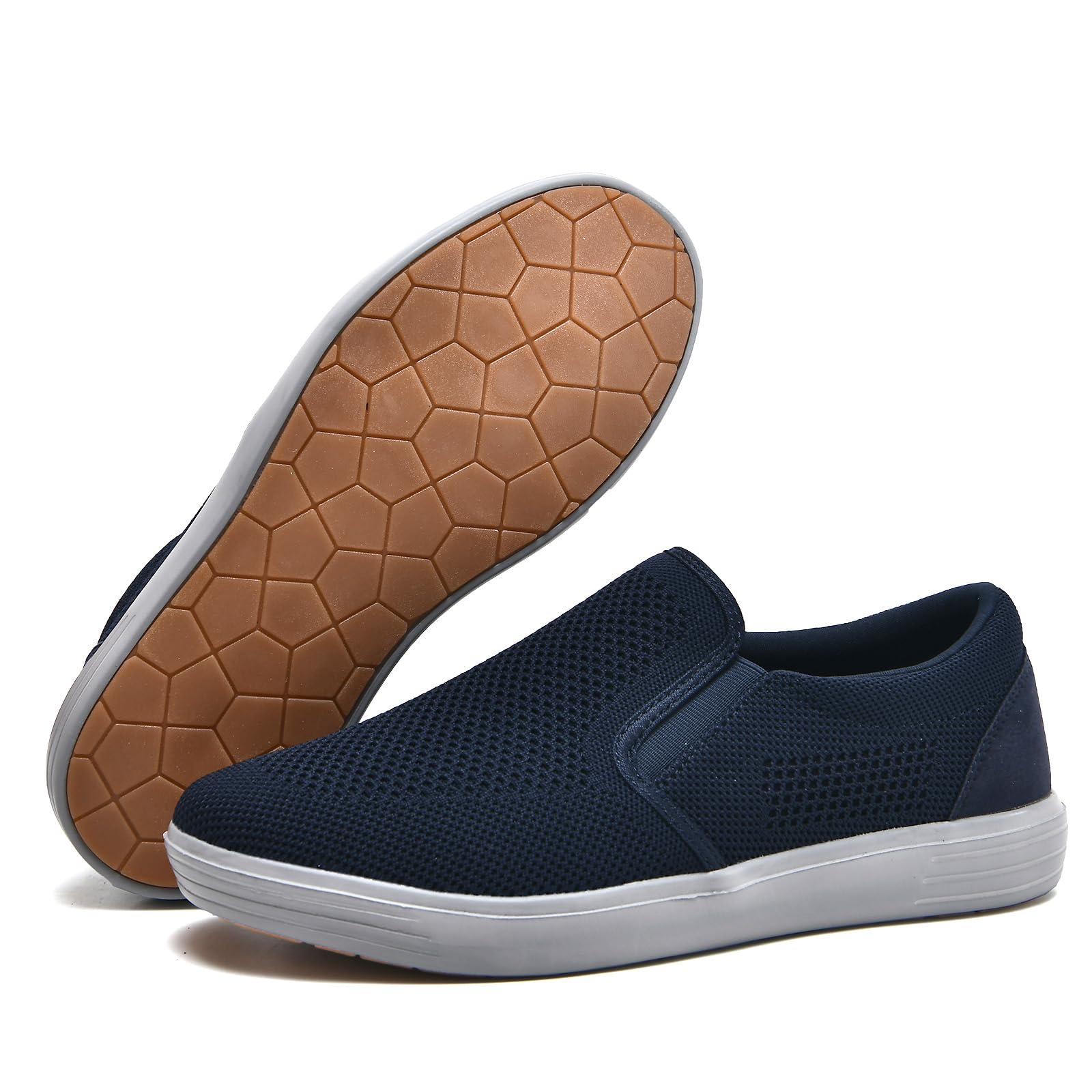 konhill Hombres Casual Transpirable Cómodo Malla Caminar Zapatos Vestido Sneaker Mocasines Slip On Zapatos Entrenadores