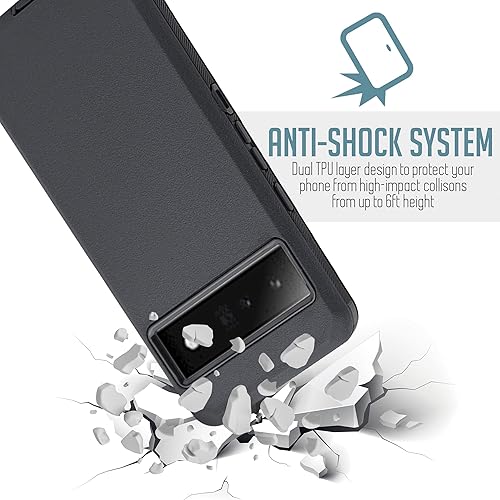 Miniatura 5 de Customerfirst - Funda para Google Pixel 6A, funda para Pixel 6A 5G con funda de clip para cinturón protector de pantalla integrado resistente a