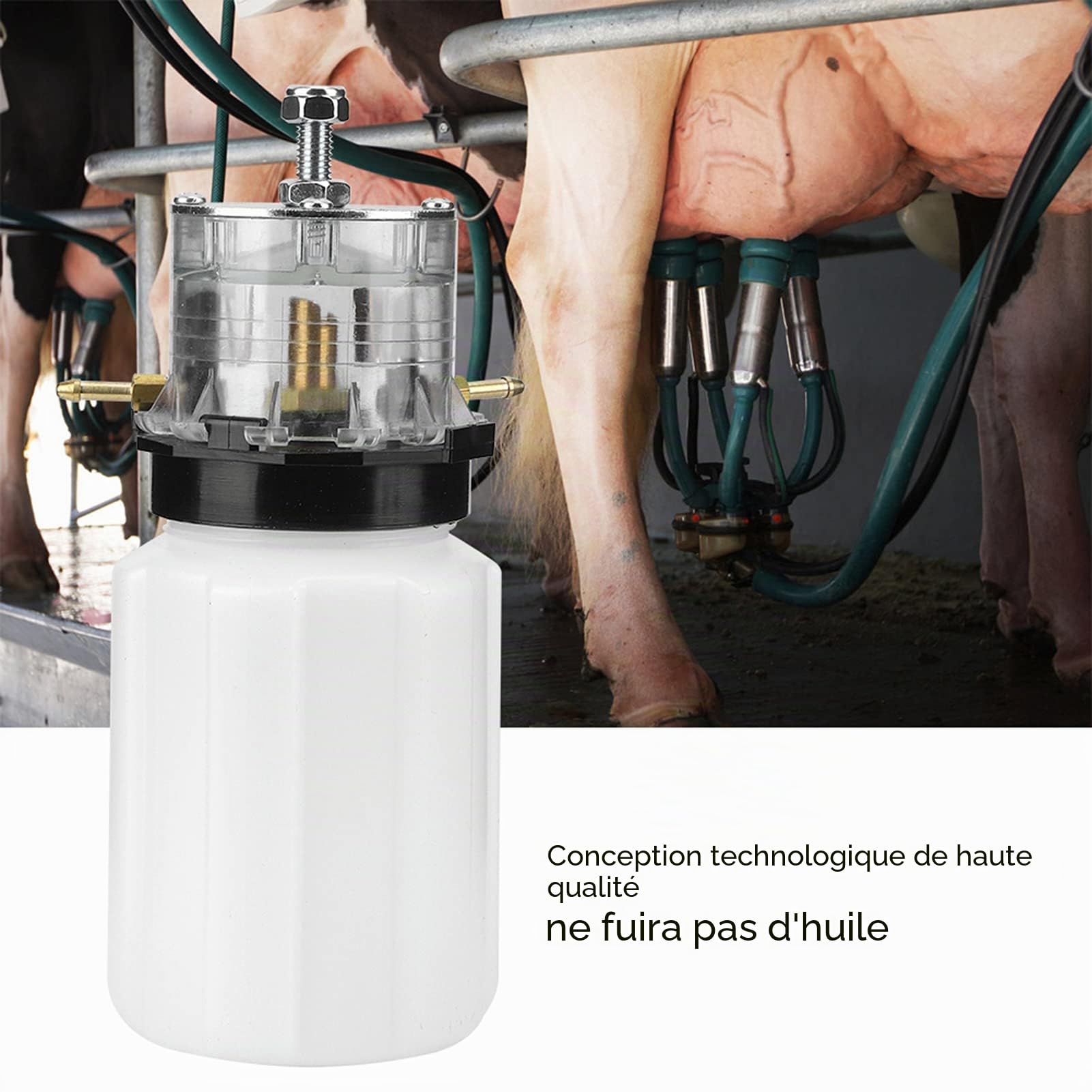 Machine à Traire Pot D'huile Pompe à Vide Réservoir D'huile Machine à Traire De Chèvre Pot en Plastique Pot D'huile De Traite Pompe à Vide Accessoire pour Machine à Traire De Chèvre De Vache