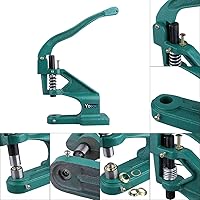 Vista 3 de Hand Press Grommet Machine, Heavy Duty Industrial Grommet Eyelet Tool Kit Table Mount Rivet Press Hole Punch Tool with 3 Dies and 900 Grommets