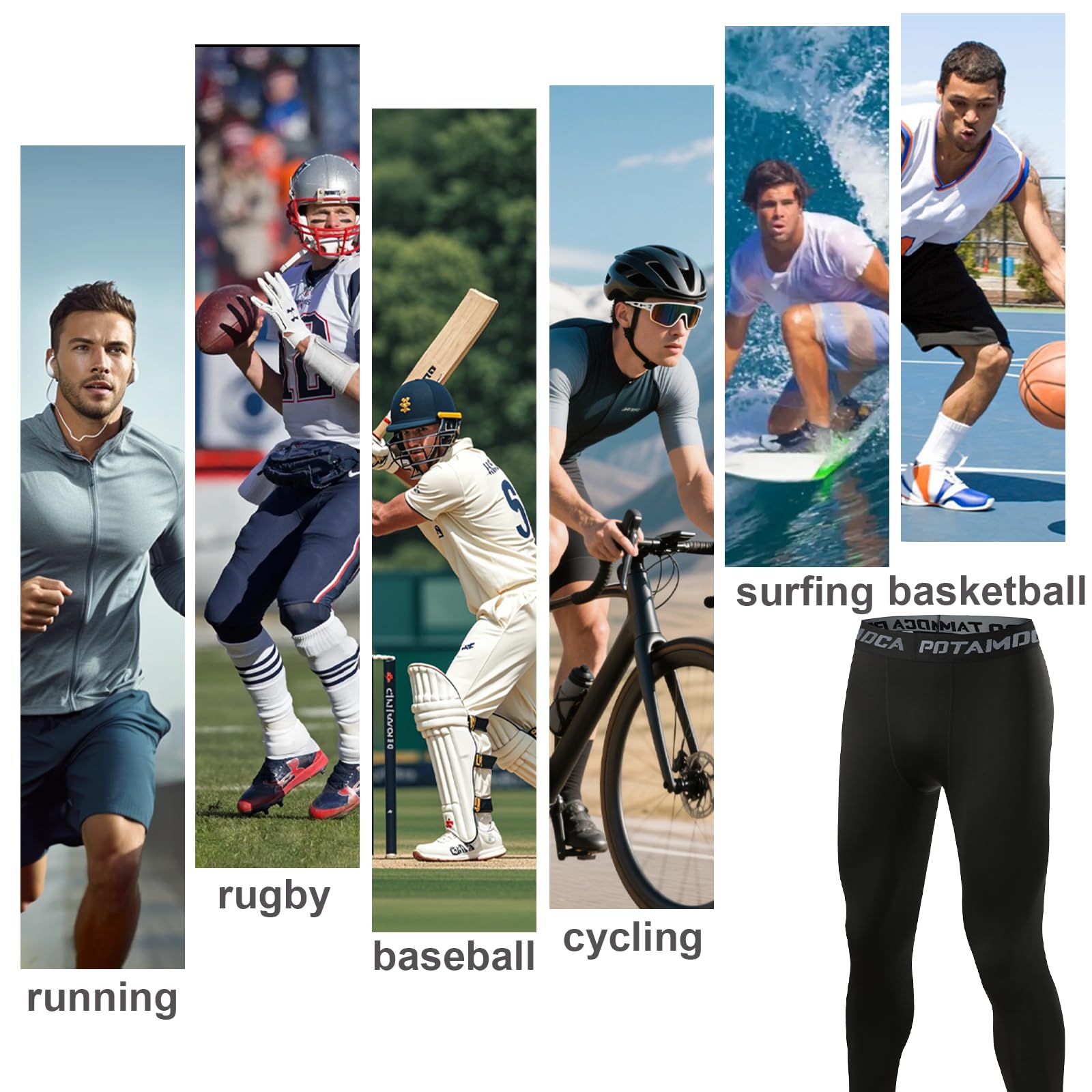 3er-Pack Herren-Kompressionshosen, athletische Strumpfhose, Leggings, Fitnessstudio, Baselayer-Hose für Laufen, Workout, Sport