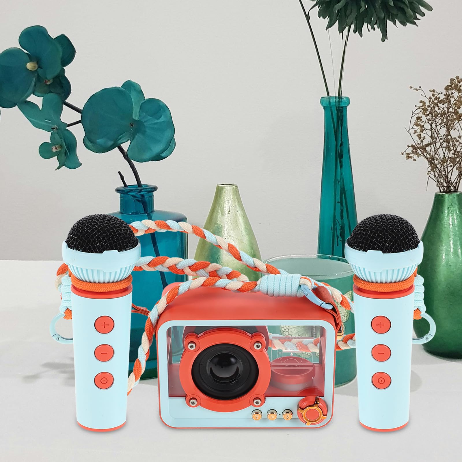Ciieeo Micrófono Portátil de Karaoke Inalámbrico con Altavoz Inalámbrico Abs, Batería de Larga Duración para Picnics y Camping en Casa