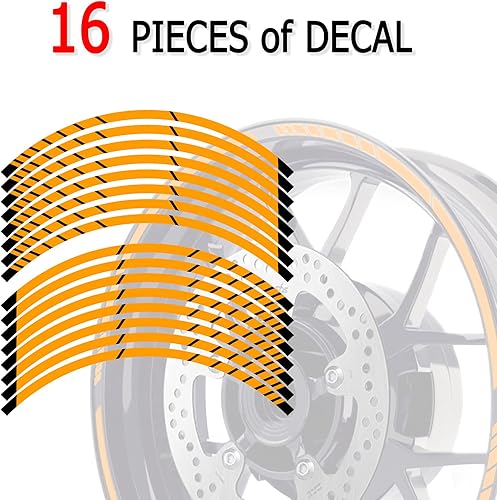 Vista 13 de MC MOTOPARTS Pegatinas de llanta exterior de 17 pulgadas C02B compatibles con YZF R125 MT125 MT07 MT10 MT25 FZ25 MT03 (rojo)
