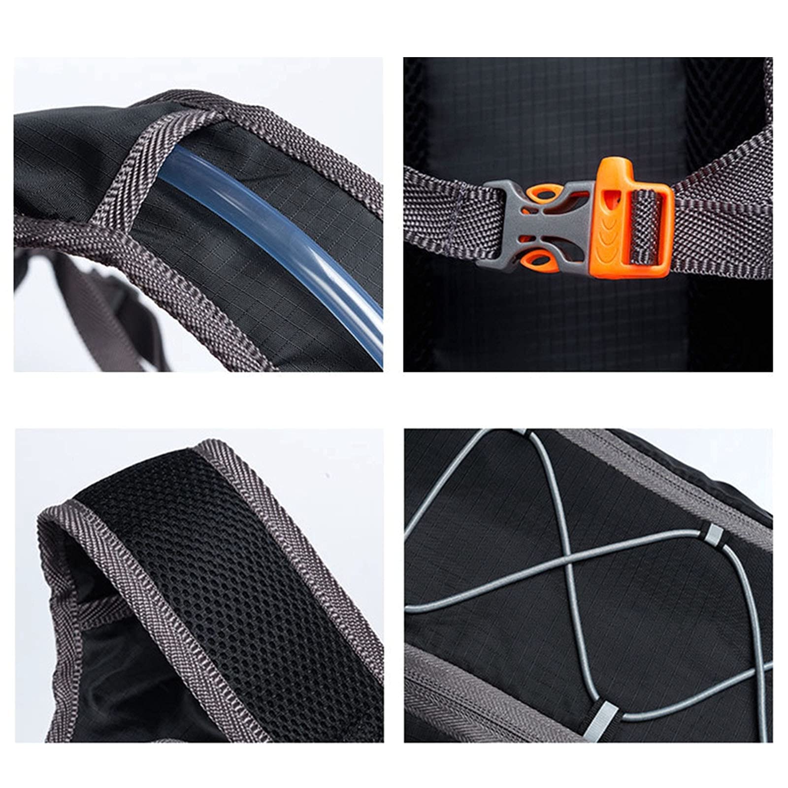 Sac à Dos VTT, Sac Hydratation avec Poche d'eau 2LSac à Dos Running Léger 8L pour Homme Femme pour Vélo VTT Randonnée Alpinisme Camping,Black