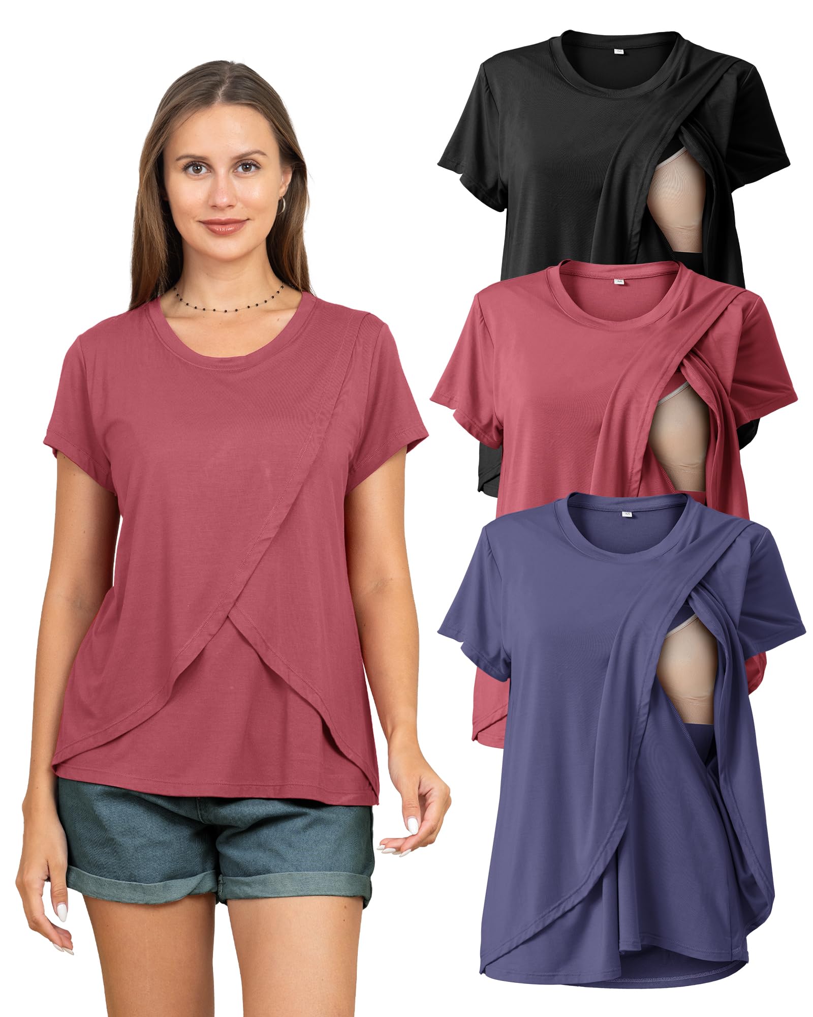 Rnxrbb 3 Pack Nursing Tops