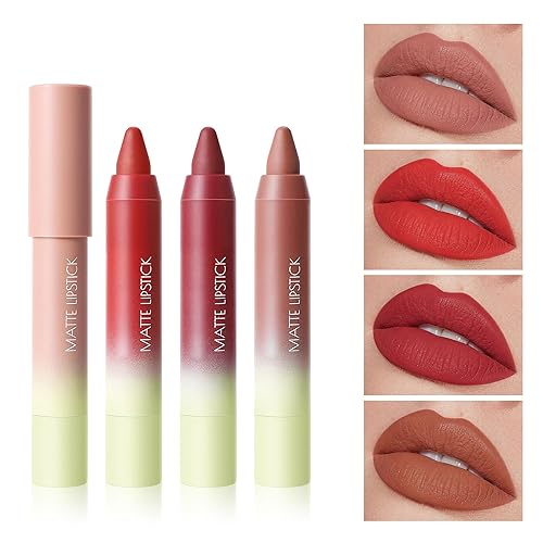 Miniatura 6 de Lápiz labial de lápiz labial 2 en 1, a prueba de manchas, impermeable, de larga duración, terciopelo mate, cremoso, alto pigmento, cobertura