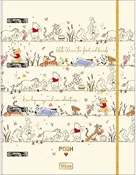 Tilibra - Caderno Argolado Cartonado Universitário com Elástico Pooh 48 folhas