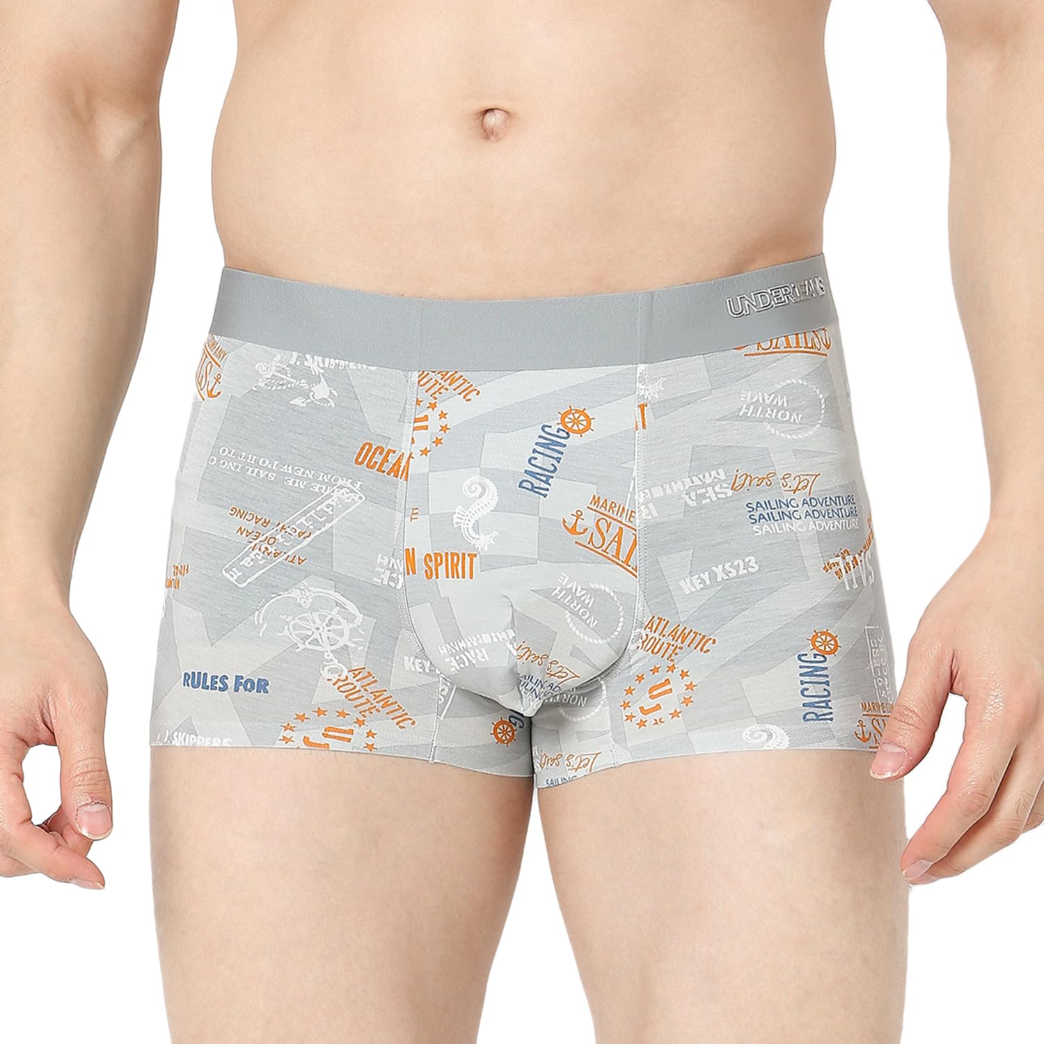 by Spykar Men Super Premium Bonded Elastic Light Grey Trunk-image-40