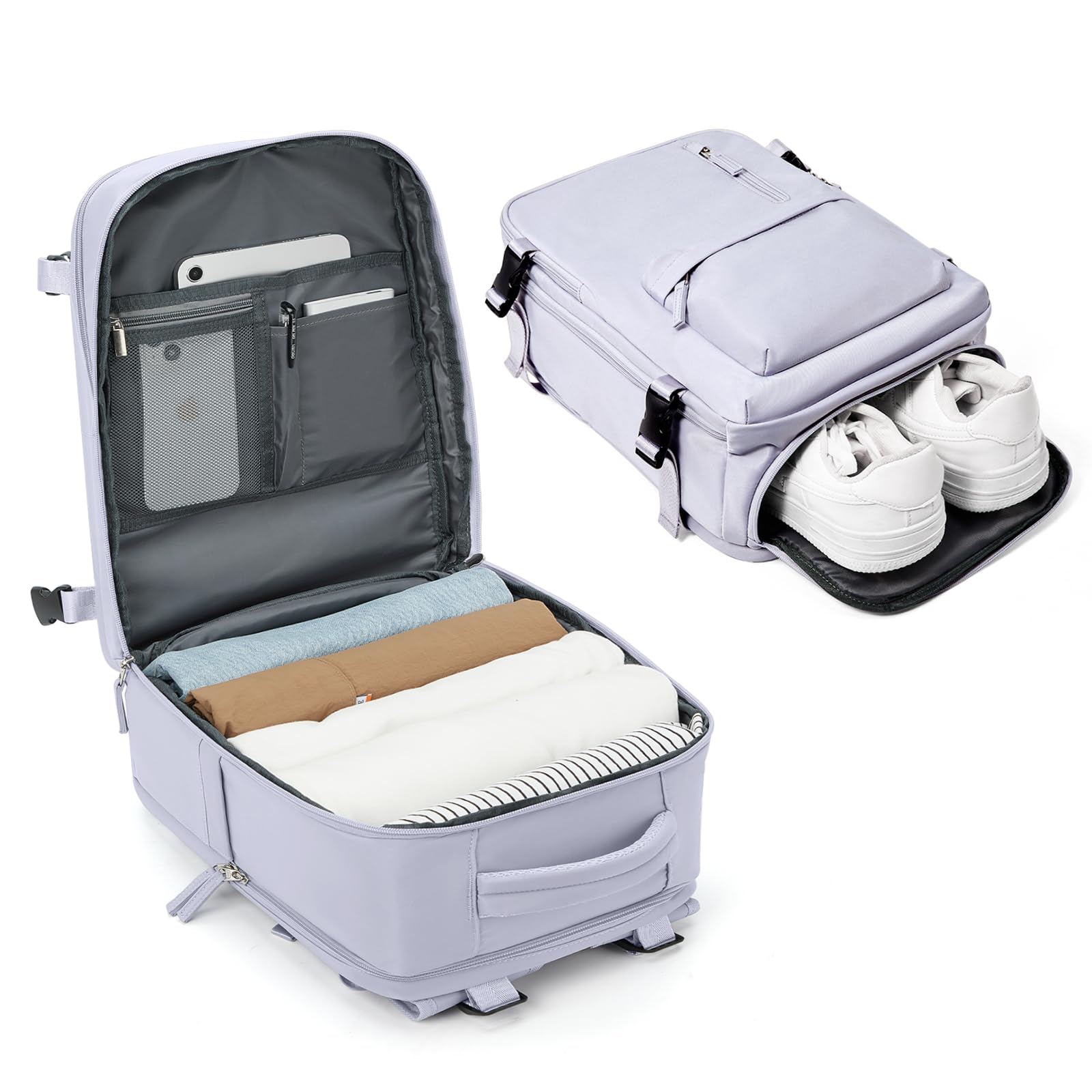BJLFS Borse da Cabina per Ryanair 40×20×25 Bagaglio a Mano Easyjet 45×36×20 Borsa Zaino da Viaggio, Zaino da trekking,Zaino Casual per laptop da 14 pollici per scuola
