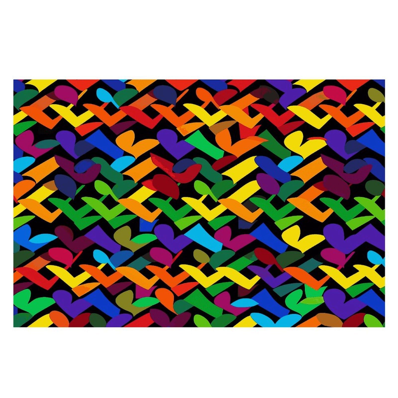 Gay Pride Rainbow Placemats Wipeable Heat Resistant Table Mats Washable Flax Place Mats Elegant Cloth Non-Slip Placemat for Kitchen Dinning Party Table Decor 12 * 18 in