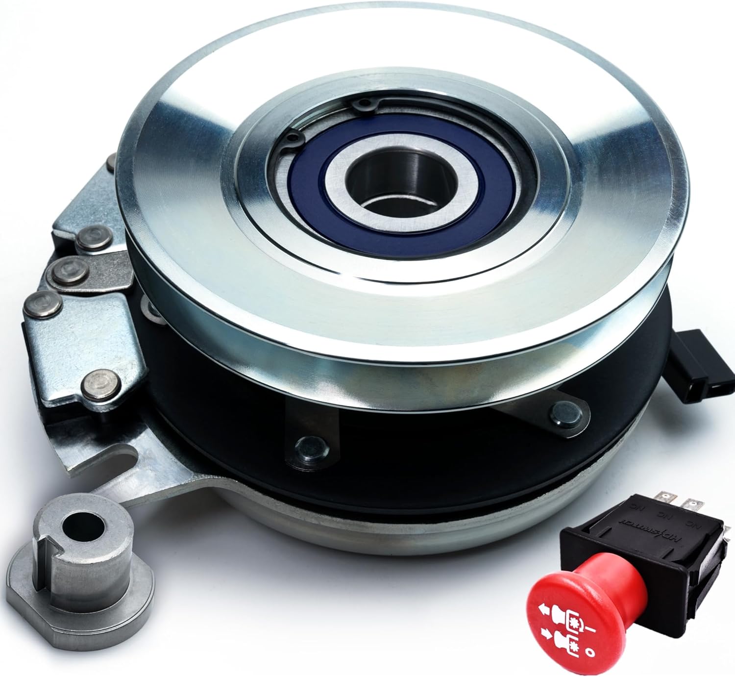 HD Switch HiTorq 210ftlb BIGBearing PTO Clutch 574607001 5218-247 & PTO Switch 582107601 for Husqvarna MZ28 MZ52 MZ61 MZ5424 MZ5225 MZ6128 MZT52 MZT61 FD52 FD61 Z454 Z460 Z460X Dixon DX148 DX152 DX161