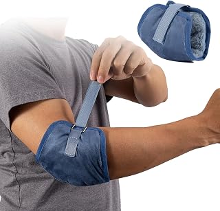 TUYUU Elbow Pad for Pressure Sores, Sheepskin Protector, 1 Pc Blue | Adjustable strap fits left or right arm and helps control tension for daily elbow comfort