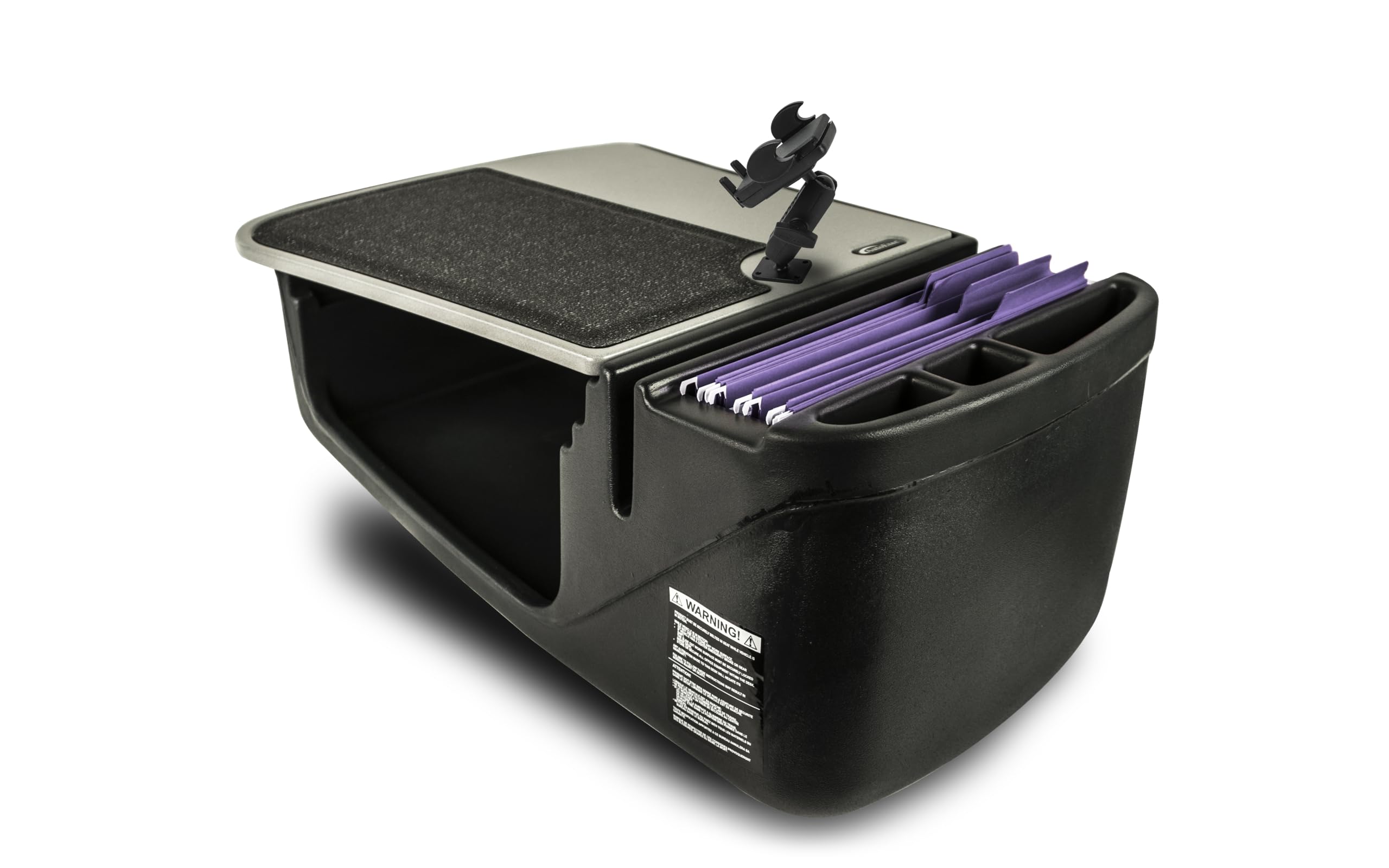 Bureau de voiture AutoExec GripMaster gris avec support de téléphone intégré - 4