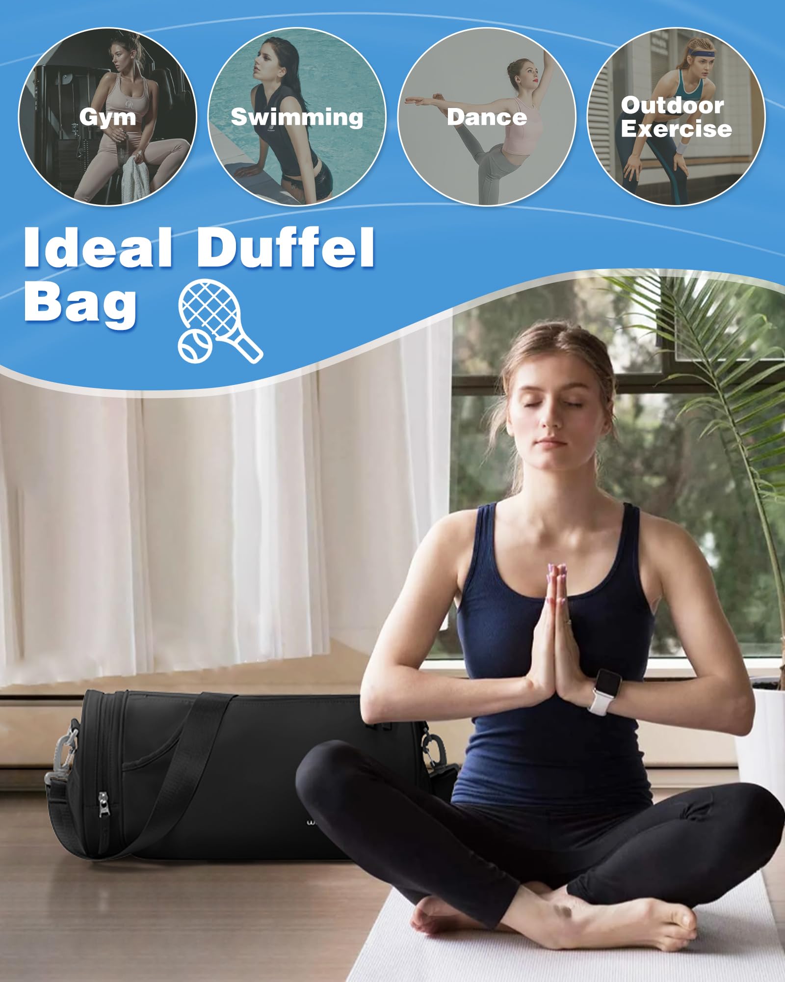 Bolsa de gimnasio, a2-Negro, Small, Bolsa de gimnasio