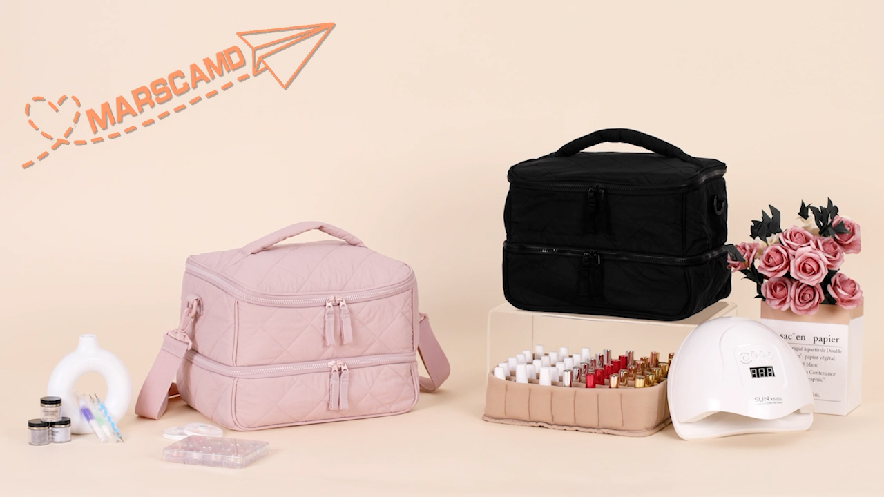 Amazon.com : Marscamd Quilted Nail Polish Organizer Bag Holds 42