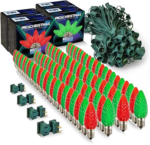 Miniatura 59 de Pro Christmas C9 - Kit de luces LED de Navidad para techos y caminos, corte a medida, grado comercial al aire libre