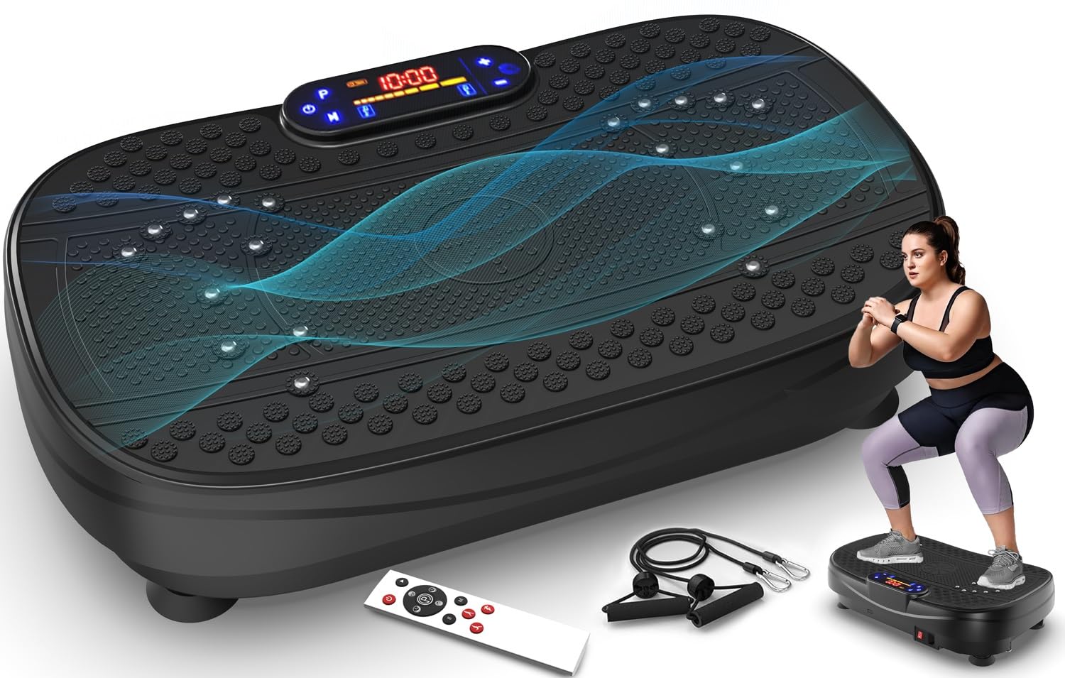 Vibration Plate Fitness Platform Full-Body Exercise Machine for Home Gym Workouts with Adjustable Intensity Compact Sturdy Design